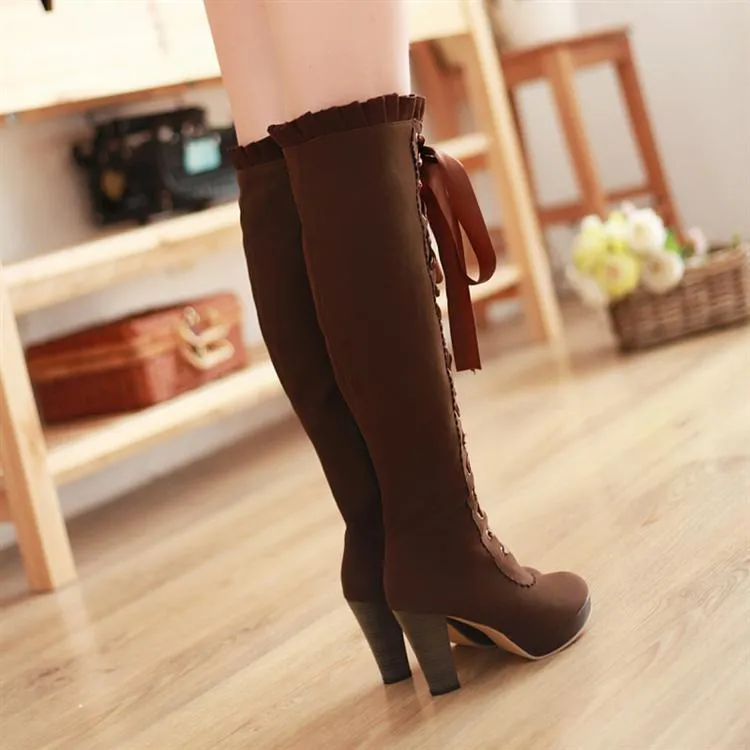 Ribbon String High Boots Shoes SD00631