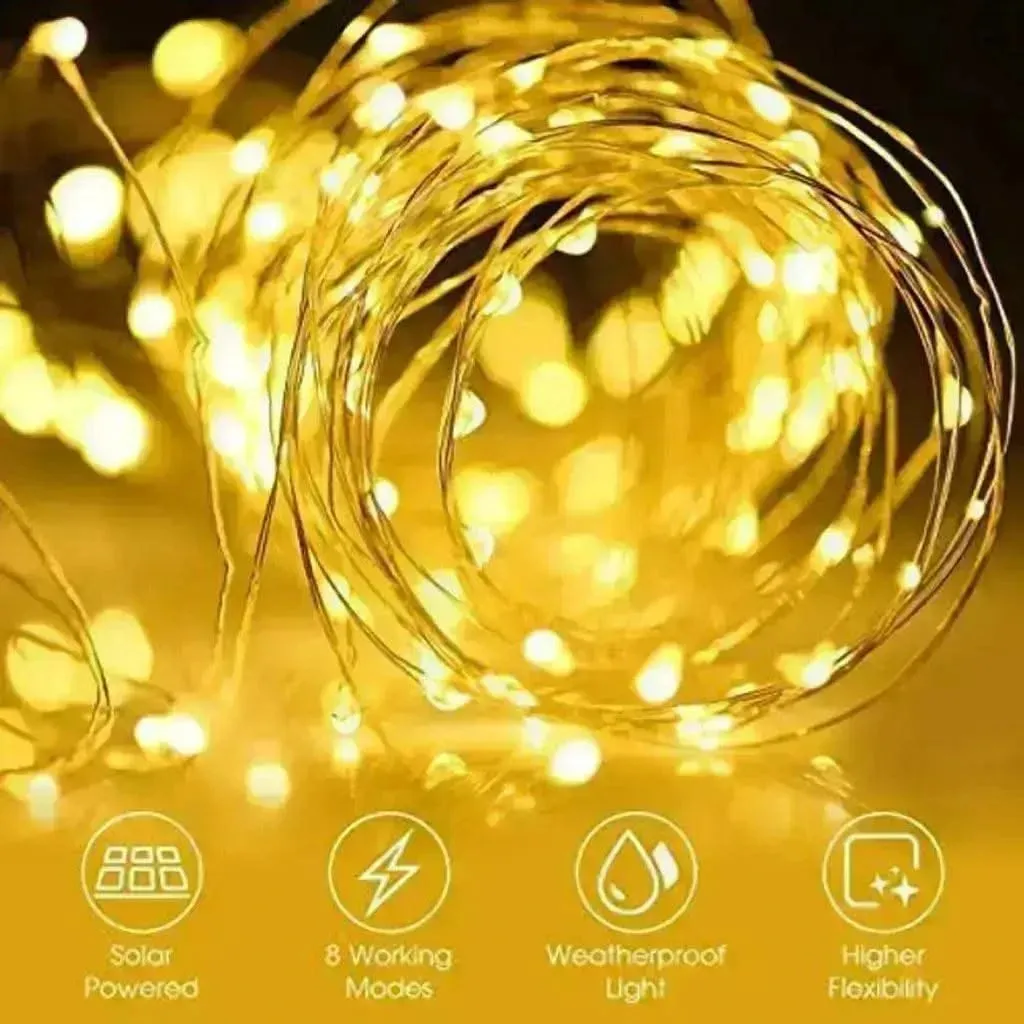 Solar LED String Lights Waterproof Outdoor Decorative Lamp For Christmas Wedding Home Party