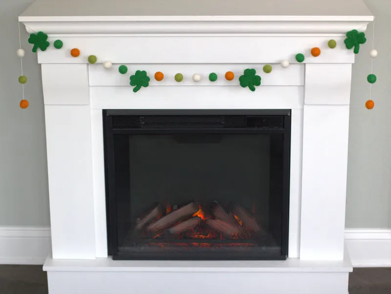 St. Patrick's Day Shamrock Garland- Orange, Green