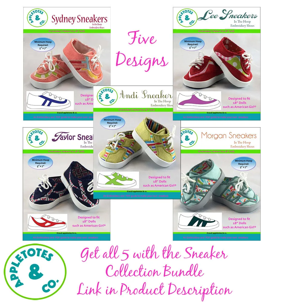 Taylor Sneakers ITH Embroidery Pattern for 14.5" Dolls