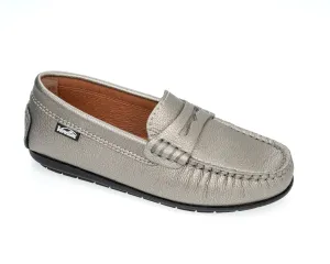 Venettini Gray Metallic Penny Loafer