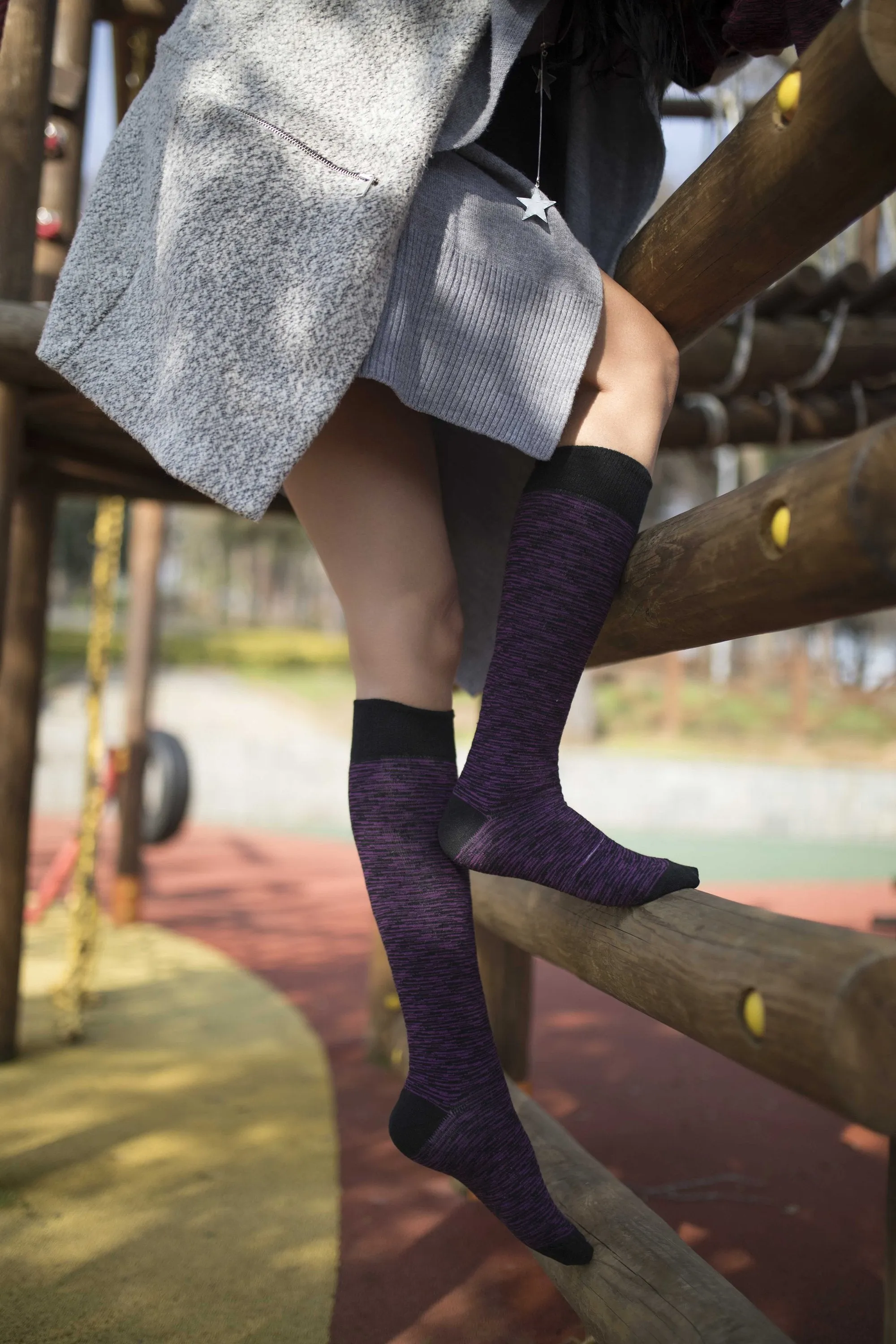 Women's Grizzled Knee High Socks Set